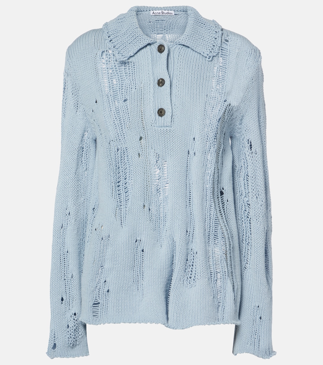 Distressed cotton and wool sweater | Acne Studios