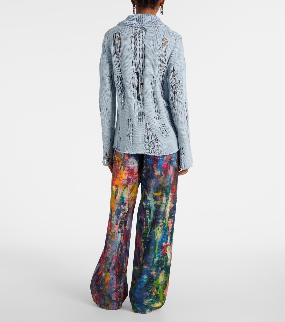 Distressed cotton and wool sweater | Acne Studios