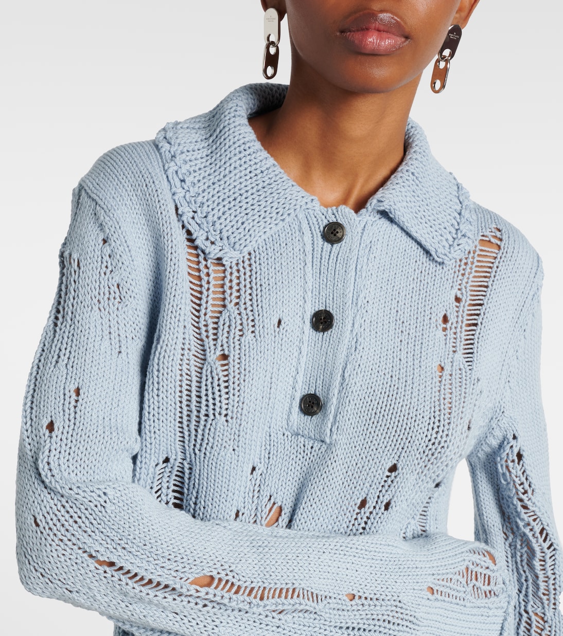 Distressed cotton and wool sweater | Acne Studios