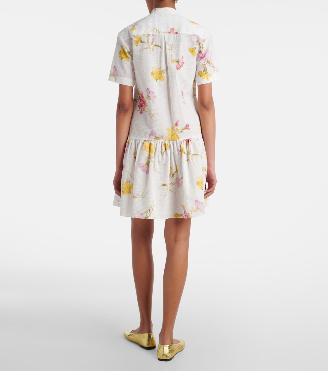 فستان قصير من القطن بطبعات الورود | Erdem