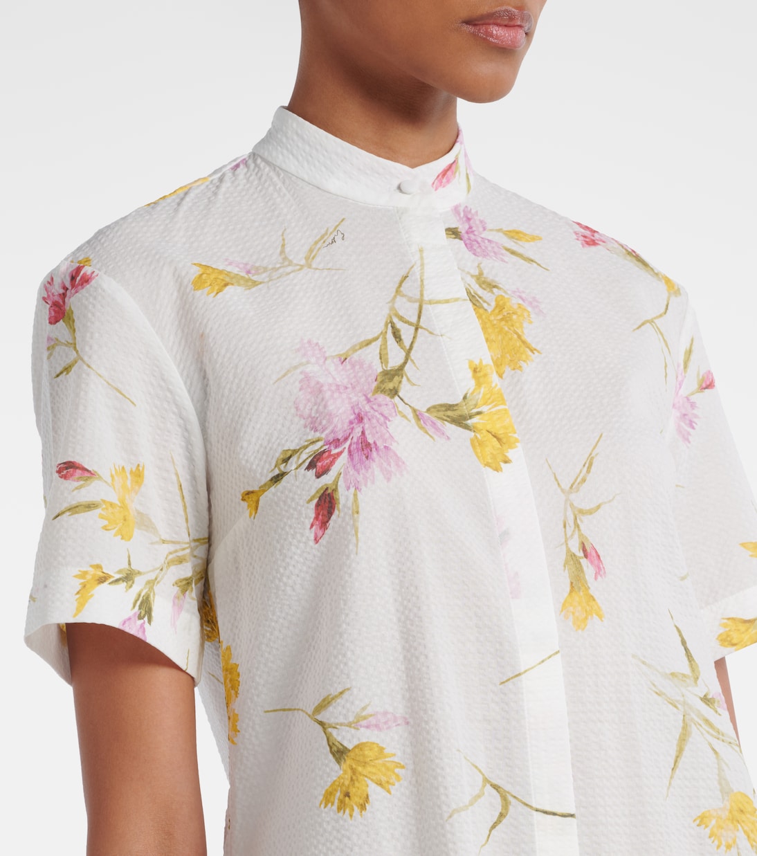 فستان قصير من القطن بطبعات الورود | Erdem