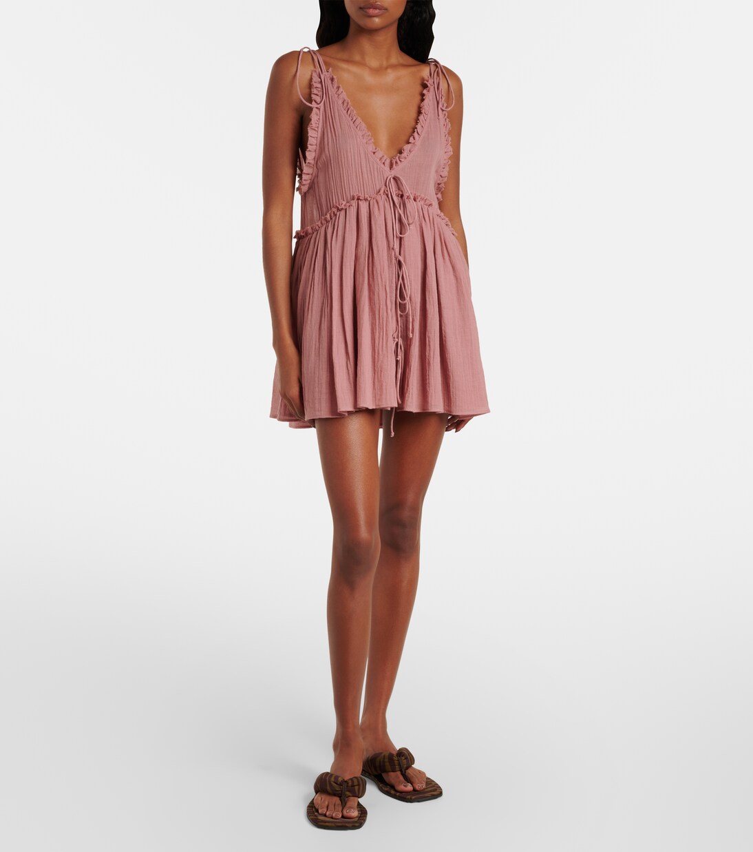 Ruffled cotton gauze minidress | The Attico