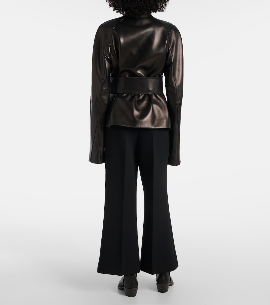 Giacca Edith in pelle con cintura | Khaite