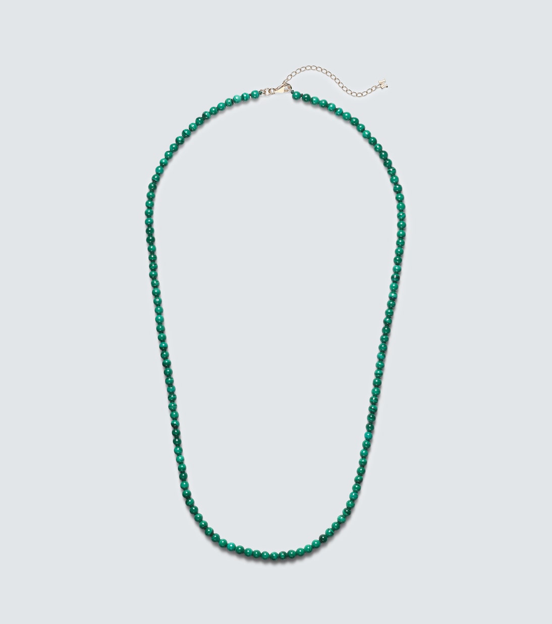 عقد من الذهب 14 قيراط والخرز وحجر مالاكيت | Mateo