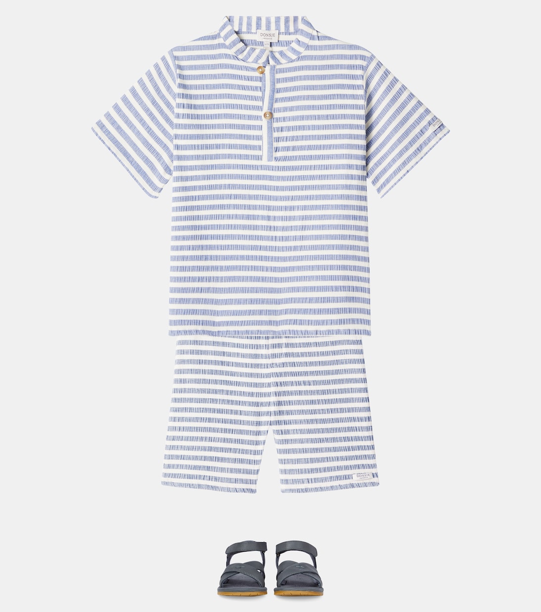 Striped cotton-blend shorts | Donsje