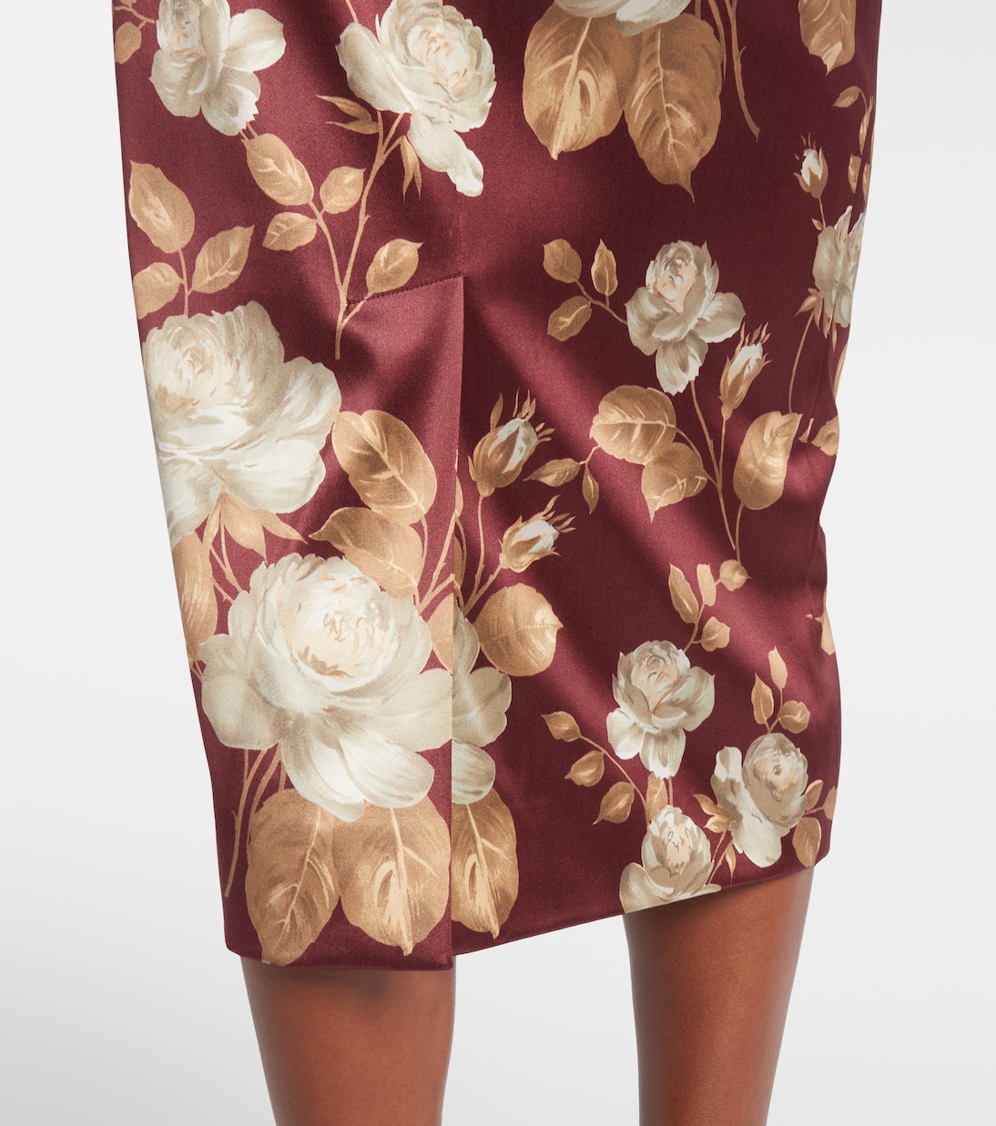 High-Rise-Midirock aus Satin | Dolce&Gabbana