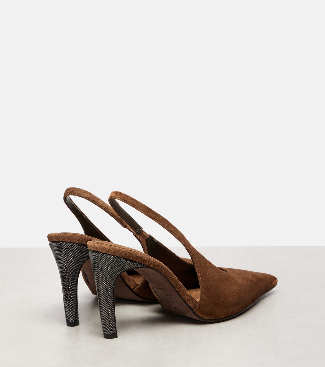Monili suede slingback pumps | Brunello Cucinelli