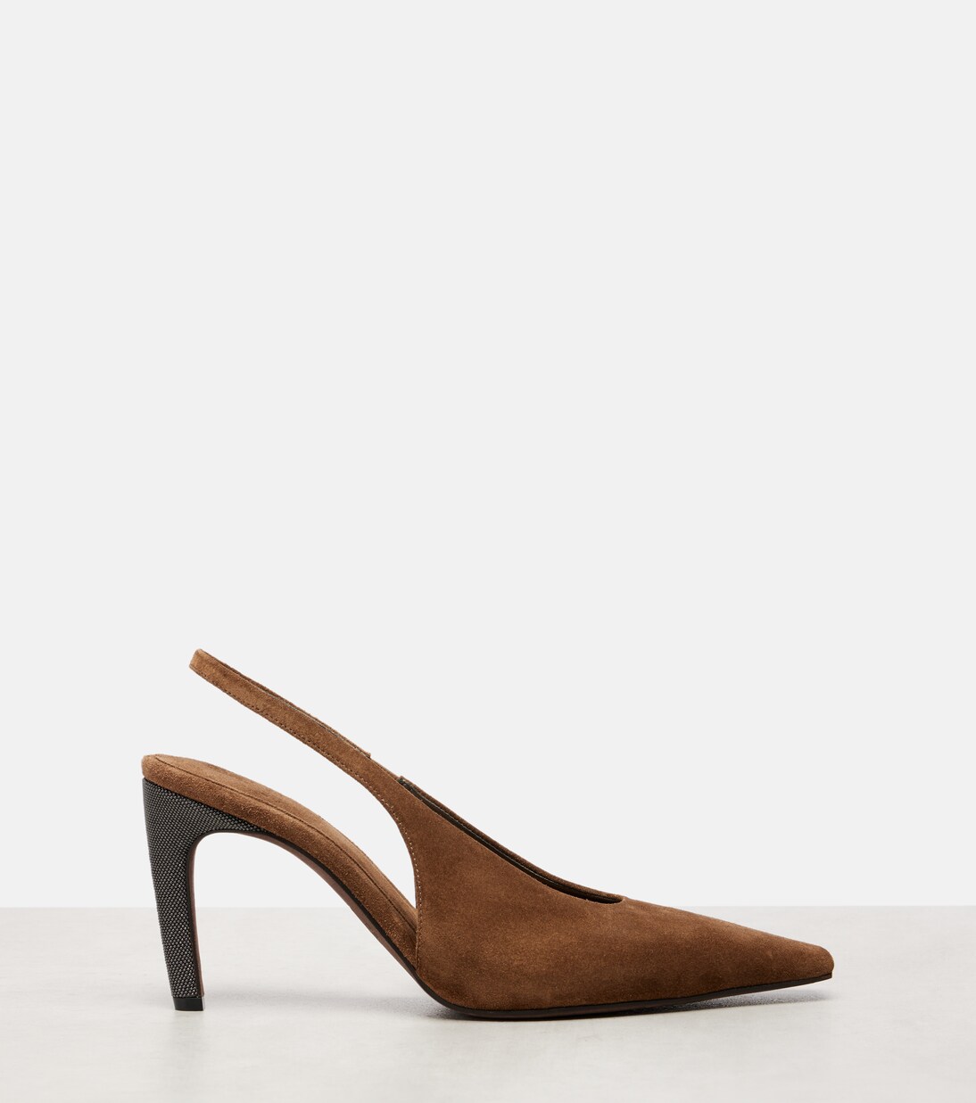 Monili suede slingback pumps | Brunello Cucinelli