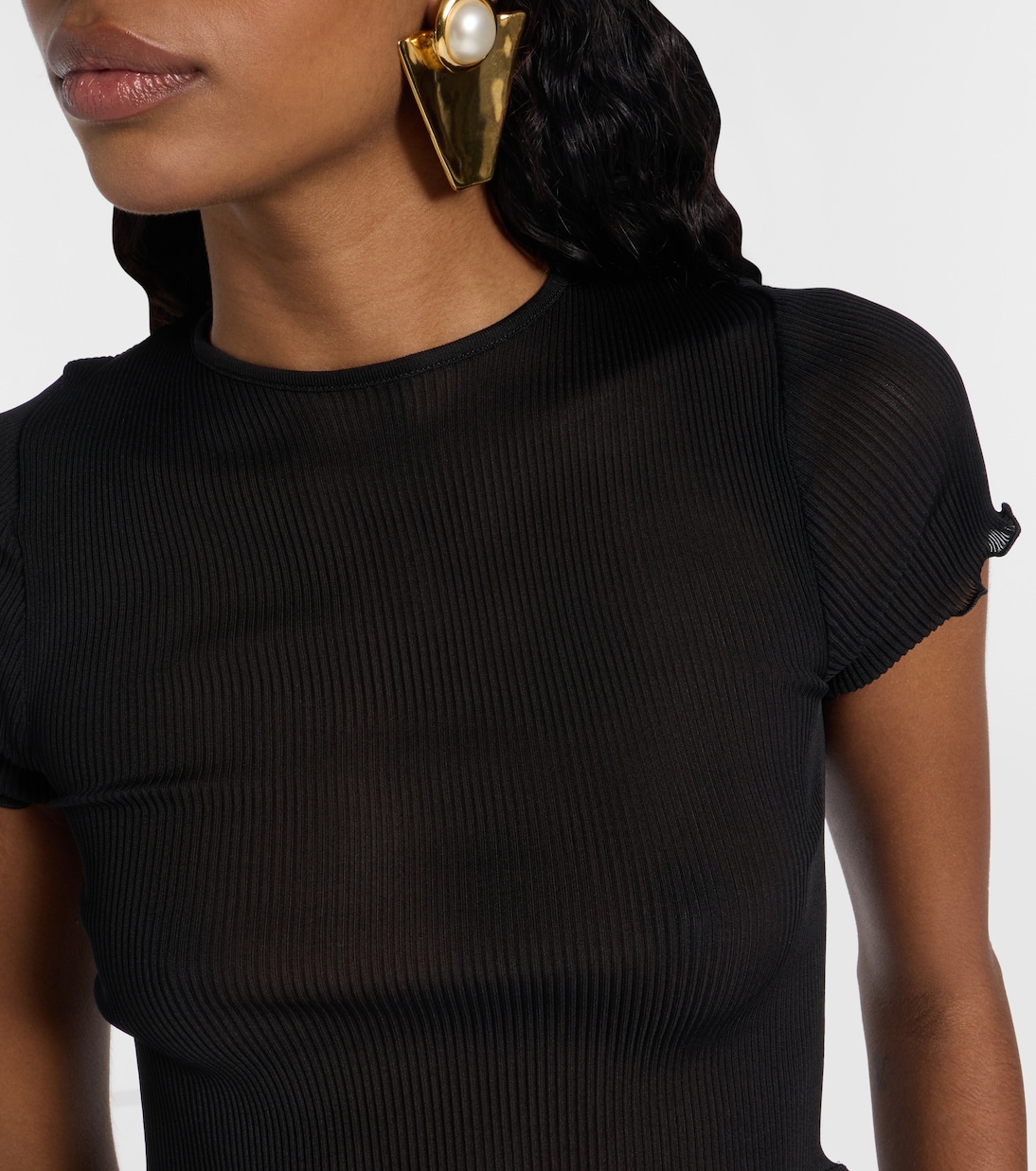 Lace-trimmed silk top | Saint Laurent