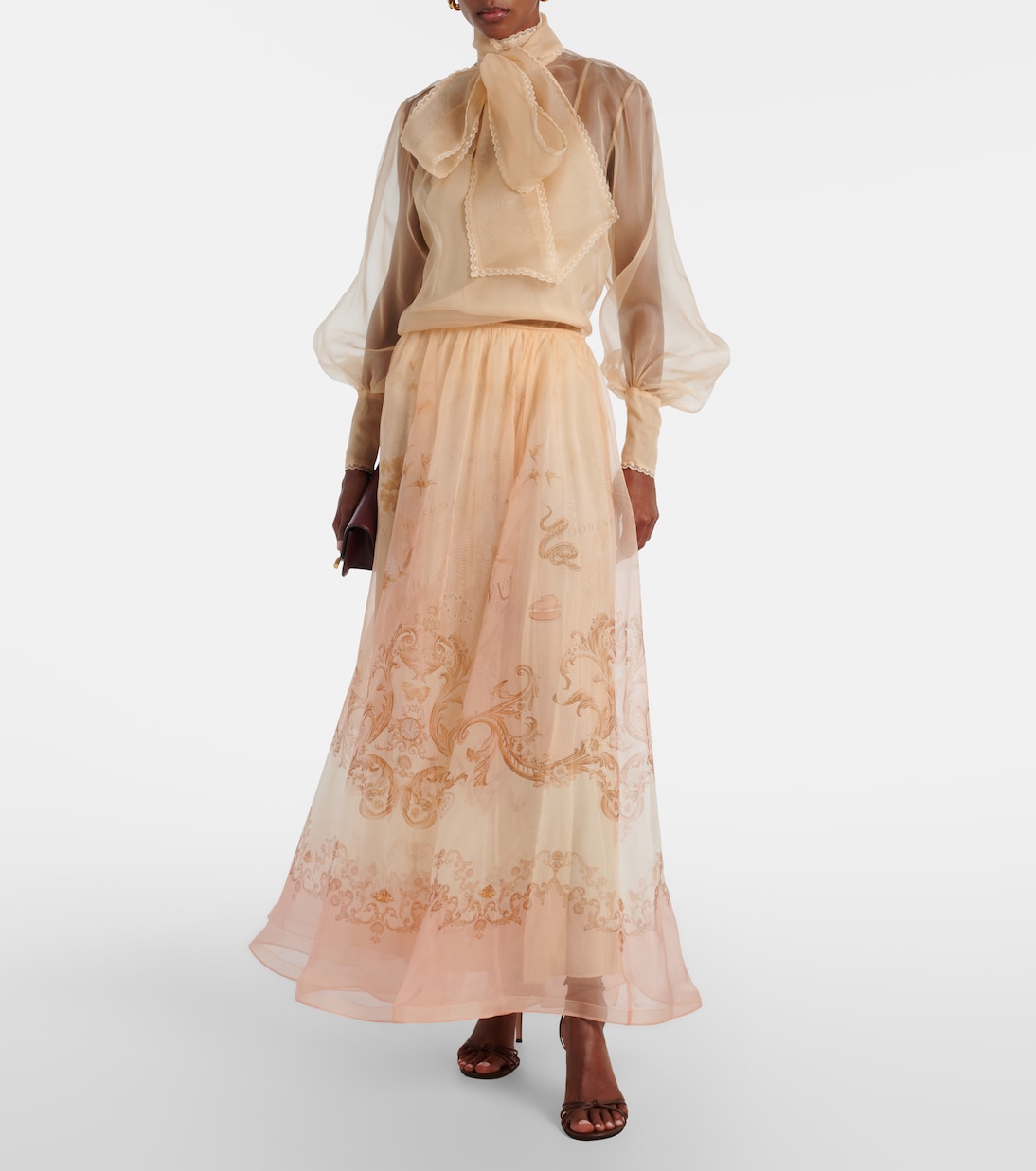 Schluppenbluse aus Seidenorganza | Zimmermann