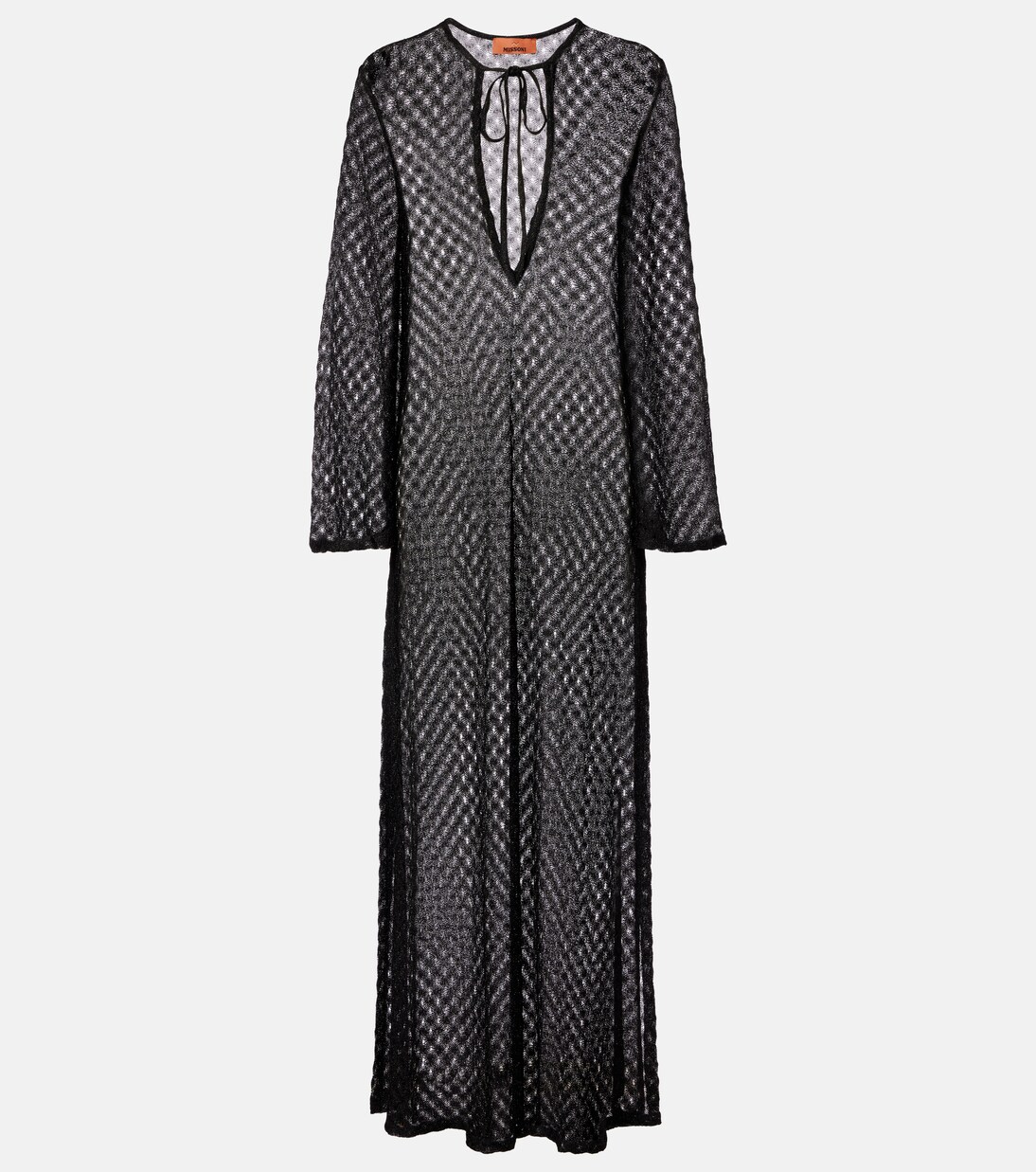Open-knit tie-neck lamé kaftan | Missoni