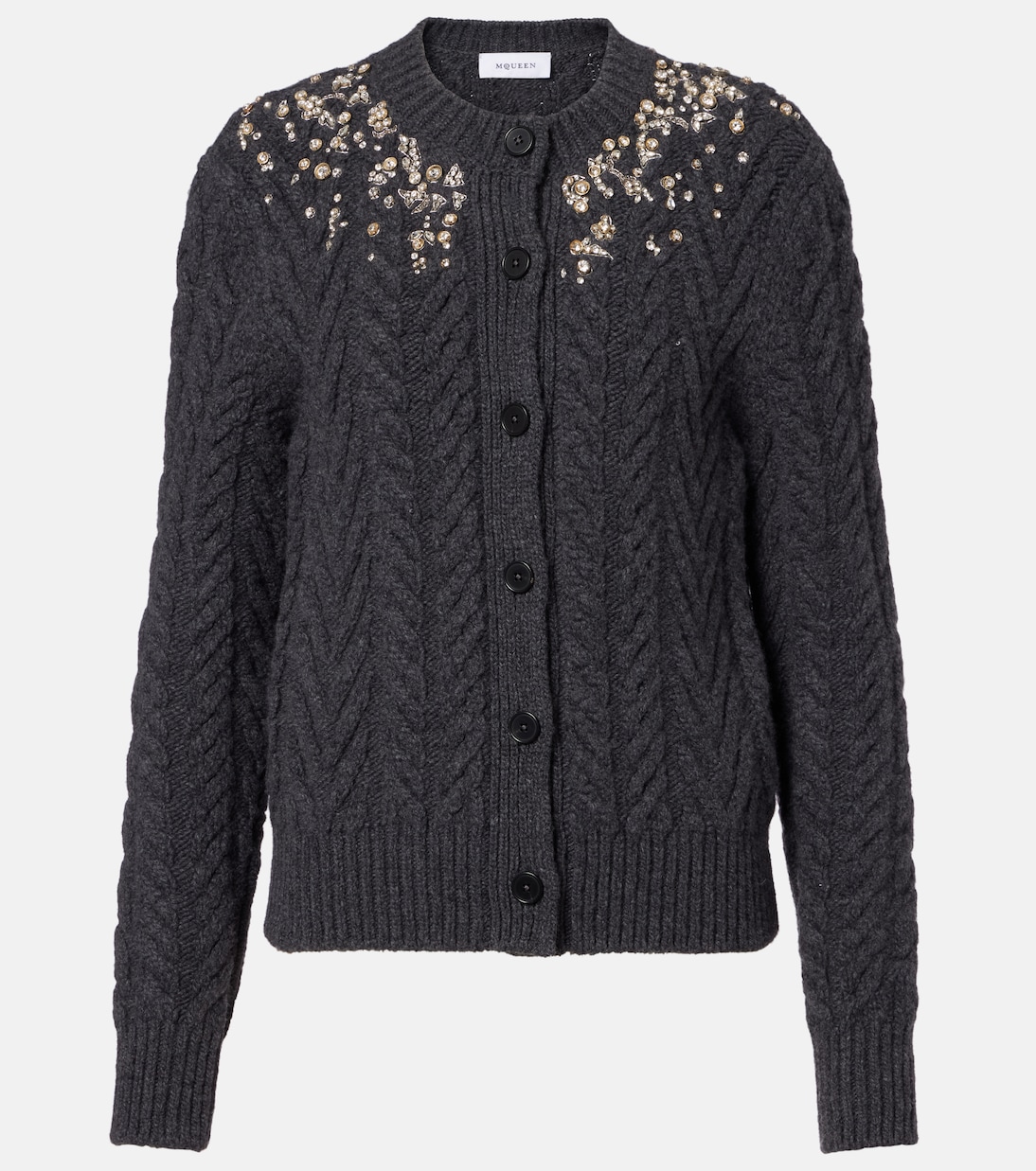 Cardigan in lana e cashmere con decorazioni | McQueen