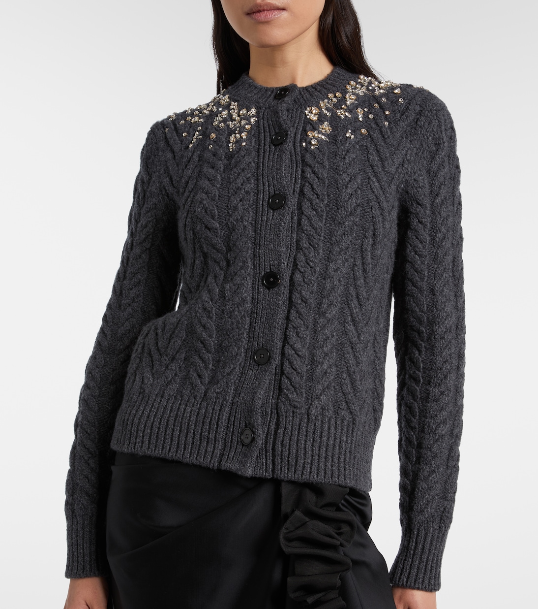 Cardigan in lana e cashmere con decorazioni | McQueen