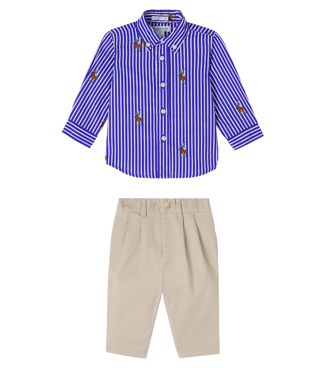 Baby Polo Bear cotton shirt and pants set | Polo Ralph Lauren Kids