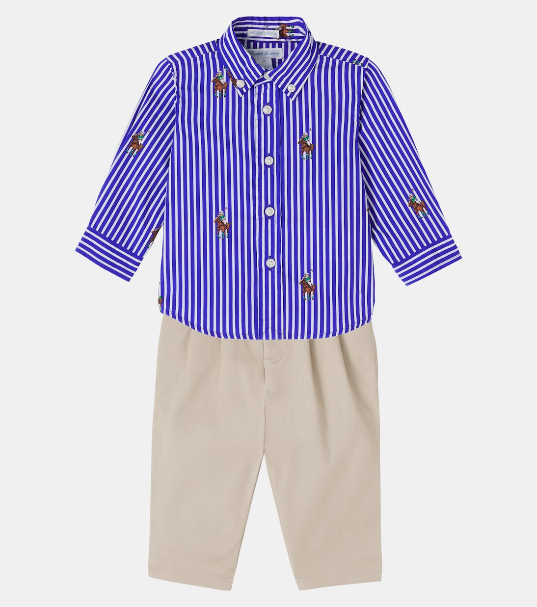 Baby Polo Bear cotton shirt and pants set | Polo Ralph Lauren Kids