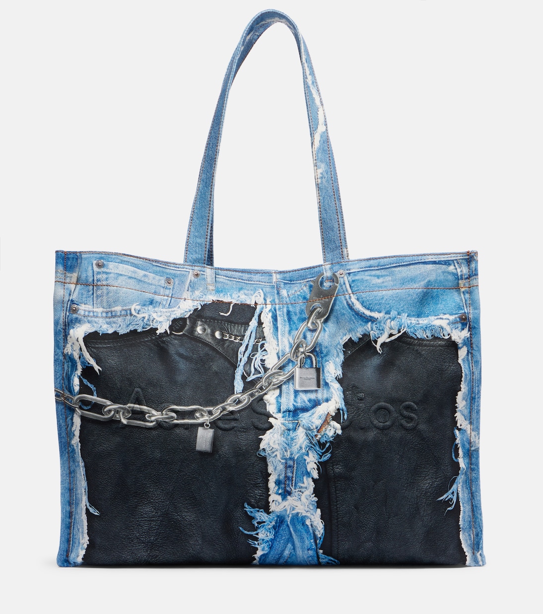 Trompe-l'oeil denim tote bag | Acne Studios