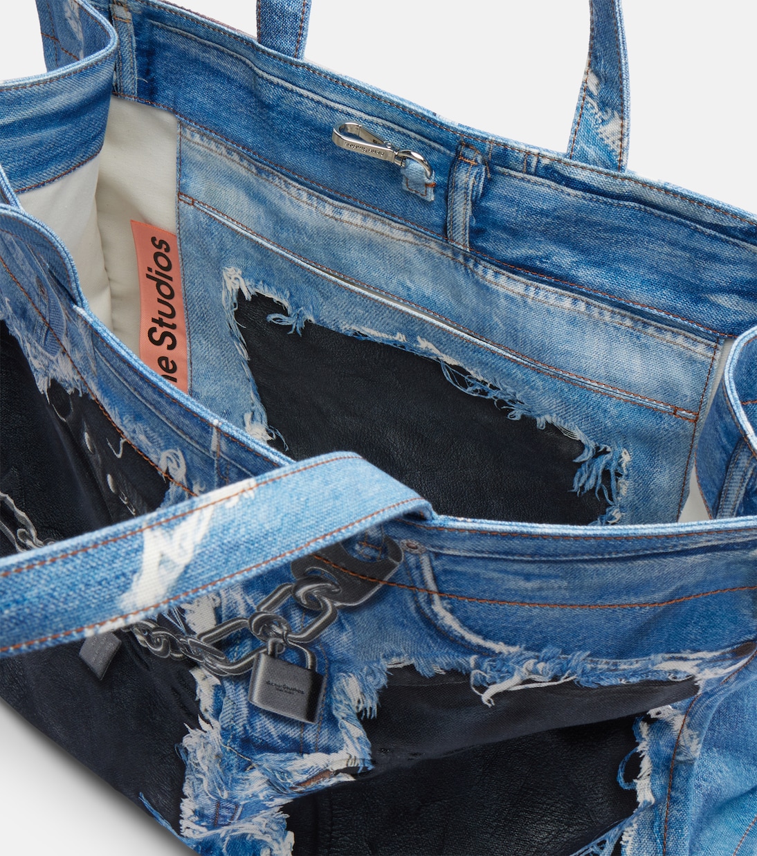  Trompe-l'oeil denim tote bag | Acne Studios