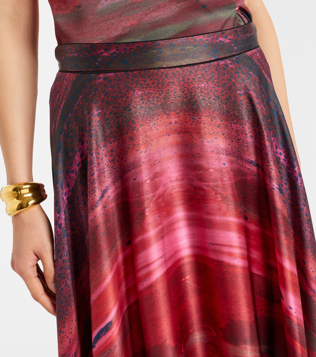 Printed silk satin maxi skirt | Roksanda