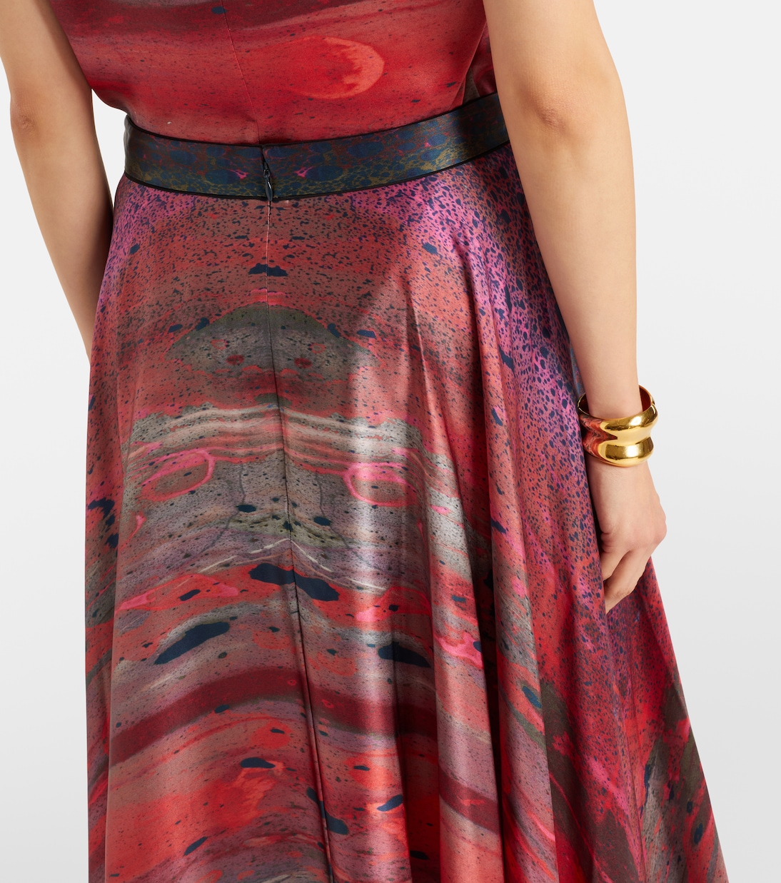 Printed silk satin maxi skirt | Roksanda