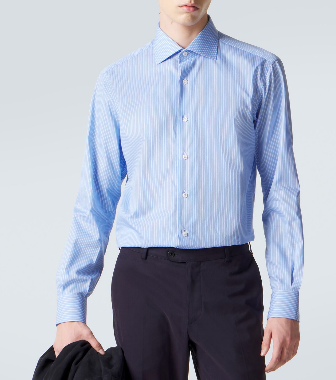 Striped cotton poplin shirt | Brioni