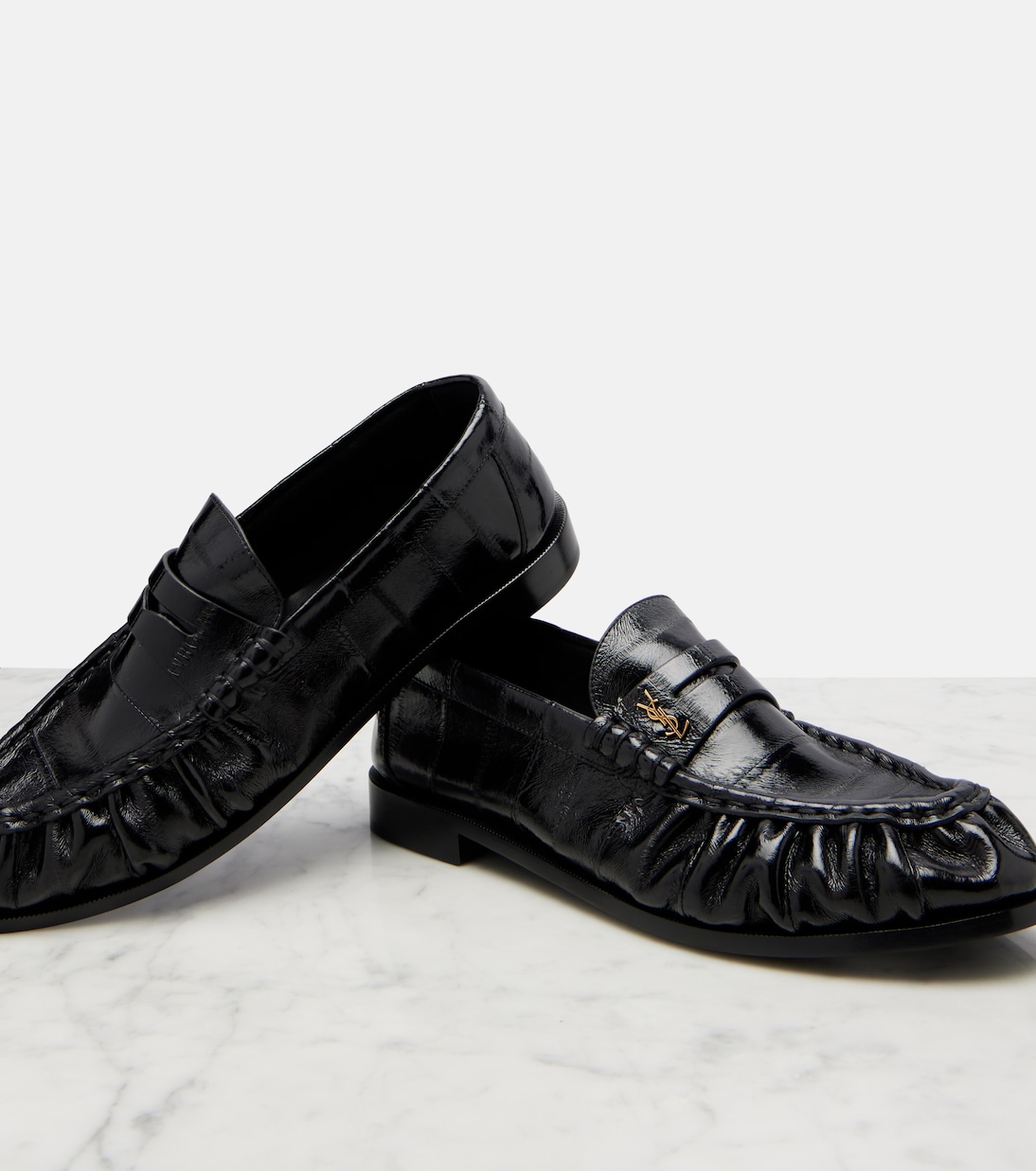 Eel leather penny loafers | Saint Laurent