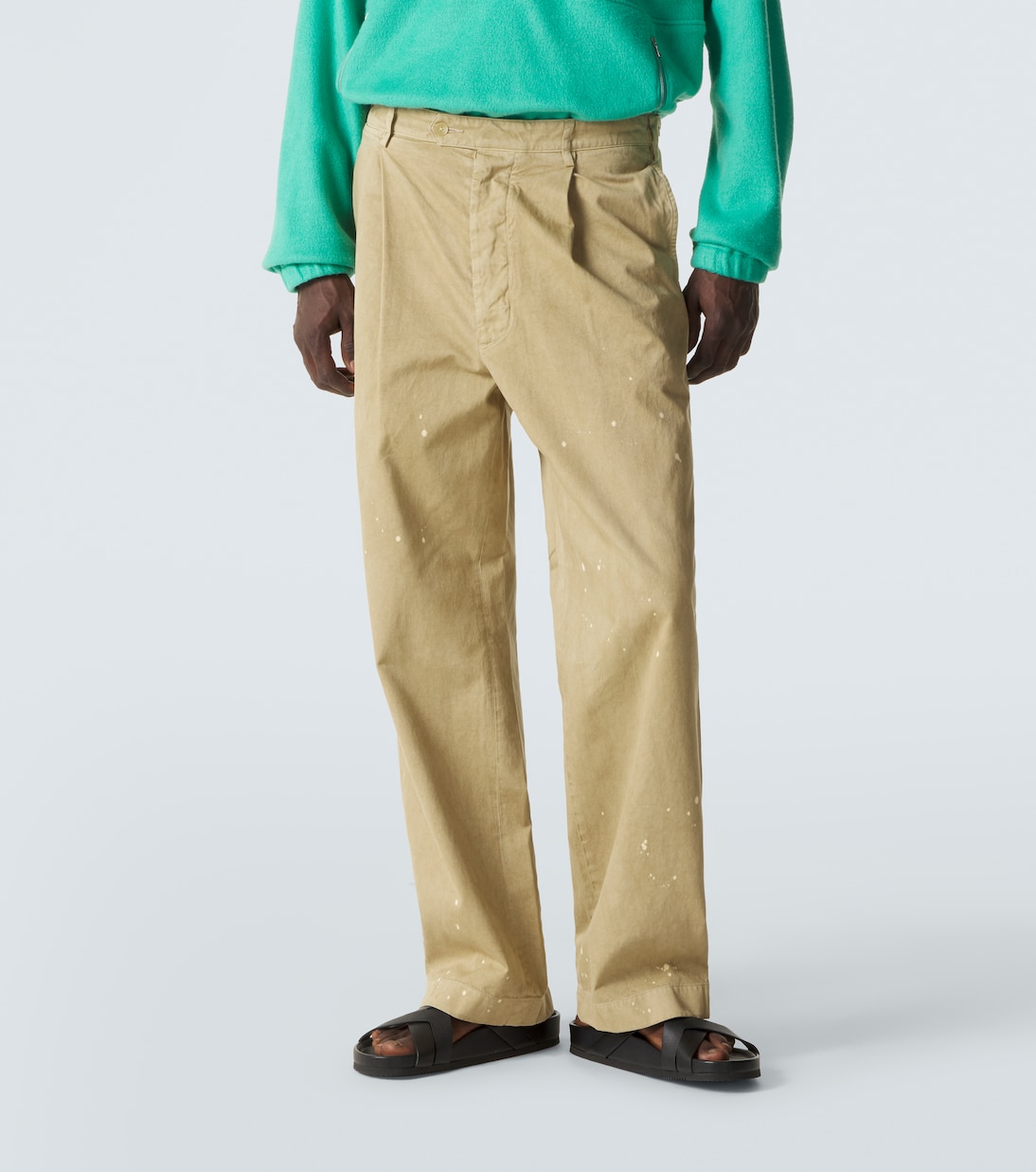 Distressed cotton chinos | Auralee