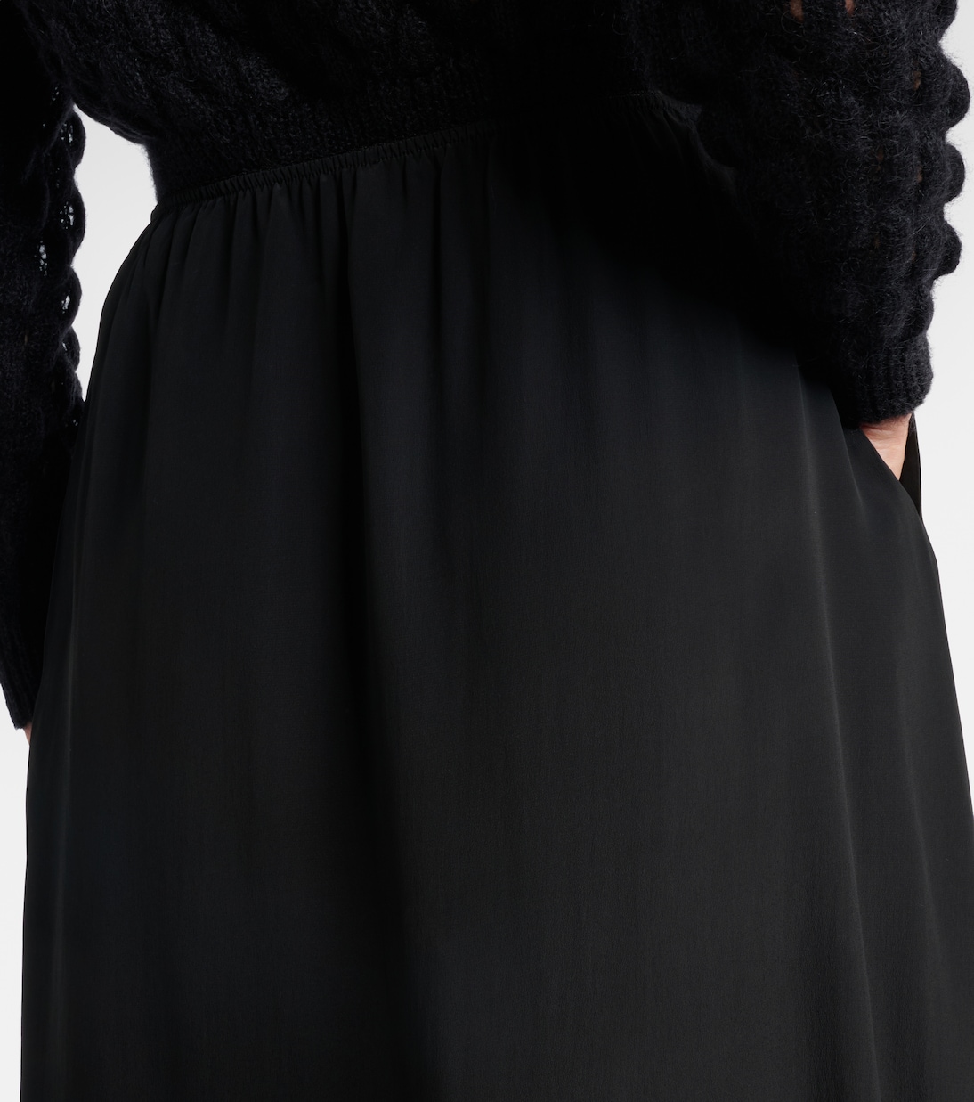 Midirock aus Crêpe de Chine mit Spitze | Simone Rocha