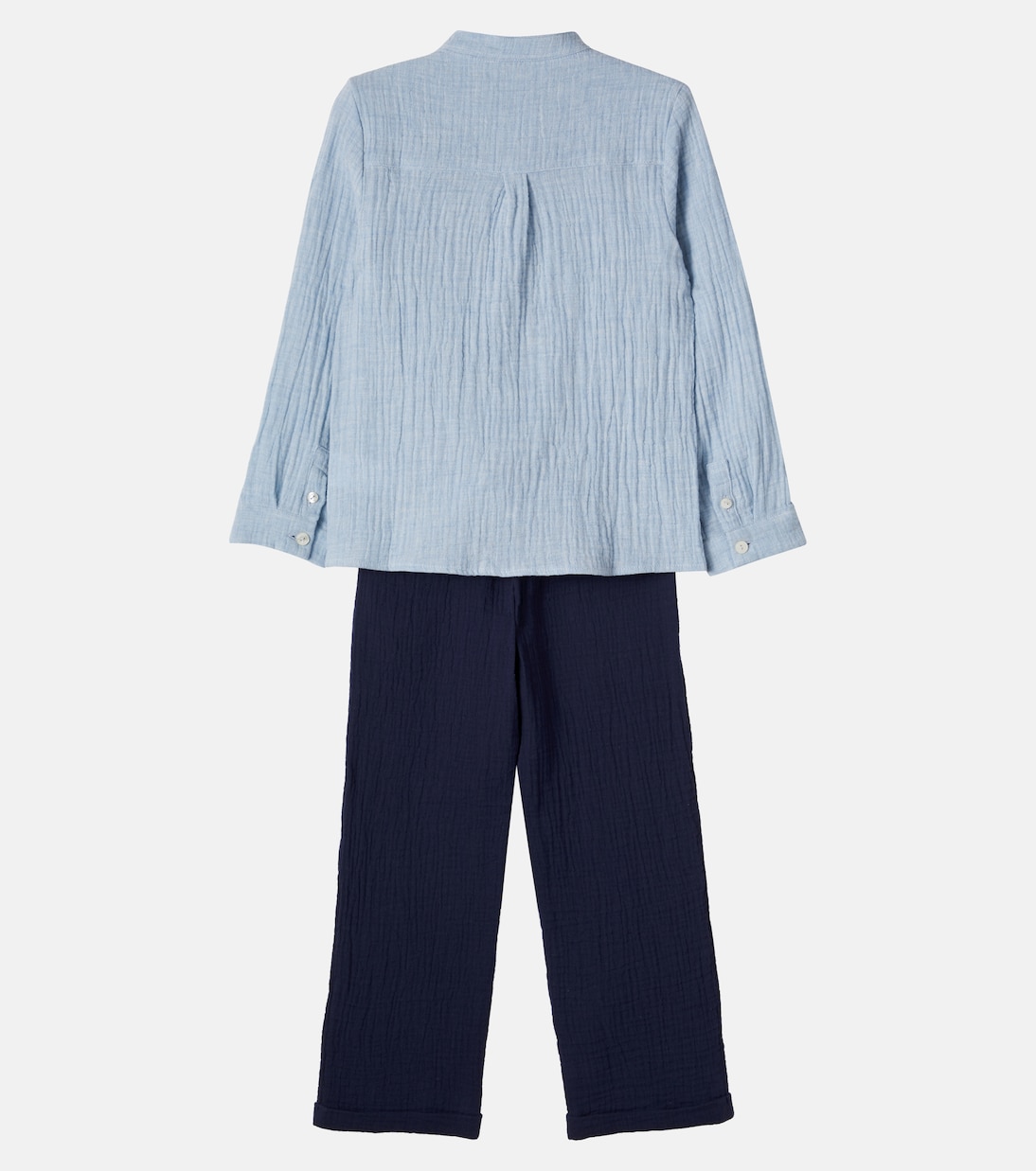 Cotton seersucker shirt and pants set | Tartine et Chocolat