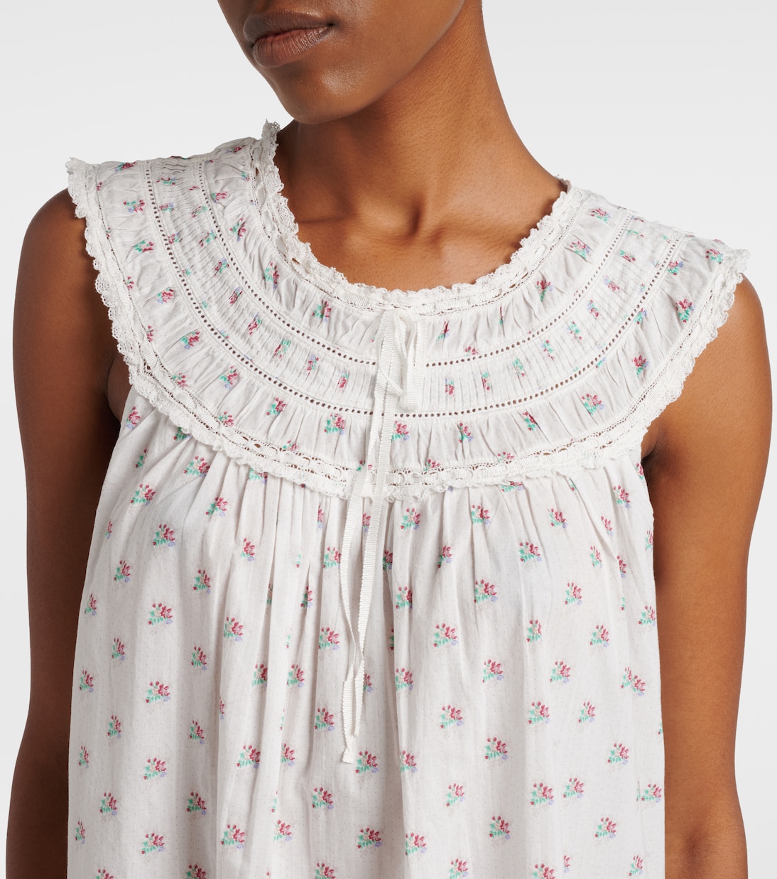 Vestido corto Verity de algodón floral | Dôen