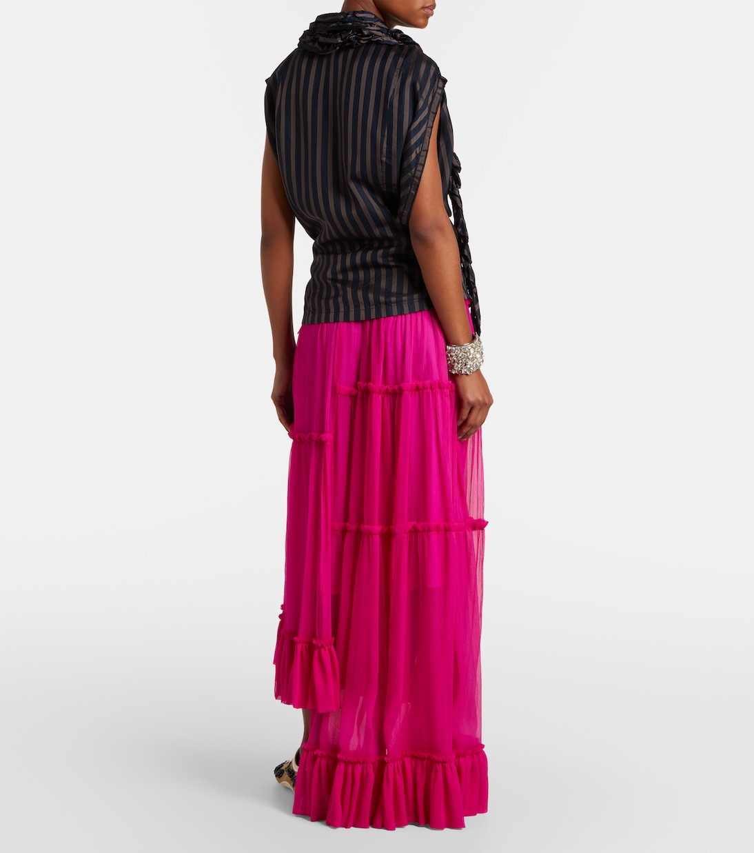 Asymmetric silk muslin skirt | Dries Van Noten