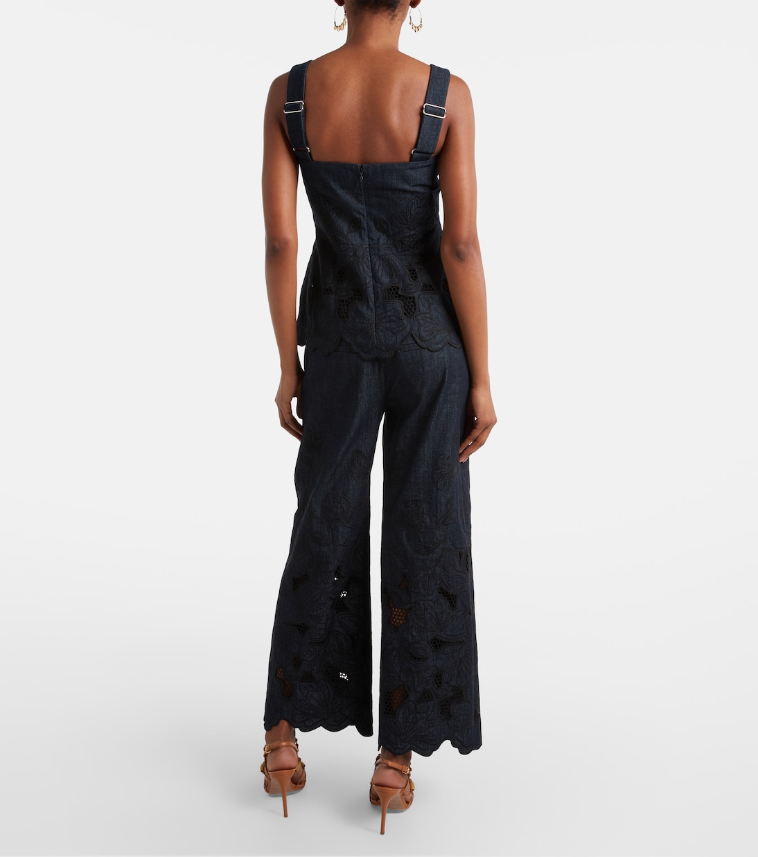 Osborne cotton chambray wide-leg pants | Veronica Beard