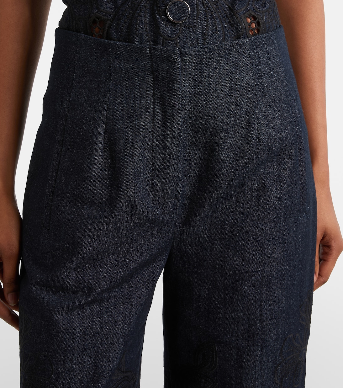Osborne cotton chambray wide-leg pants | Veronica Beard