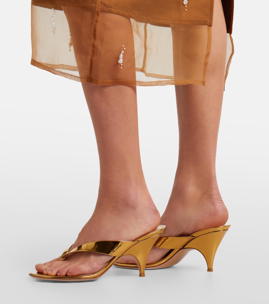 Metallic leather mules | Gianvito Rossi