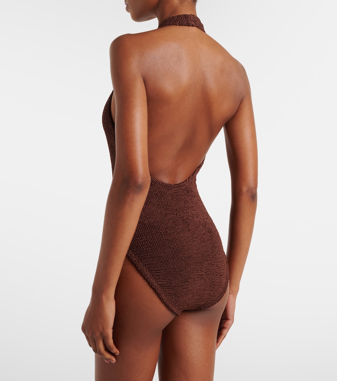 Adriana embellished halterneck swimsuit | Hunza G