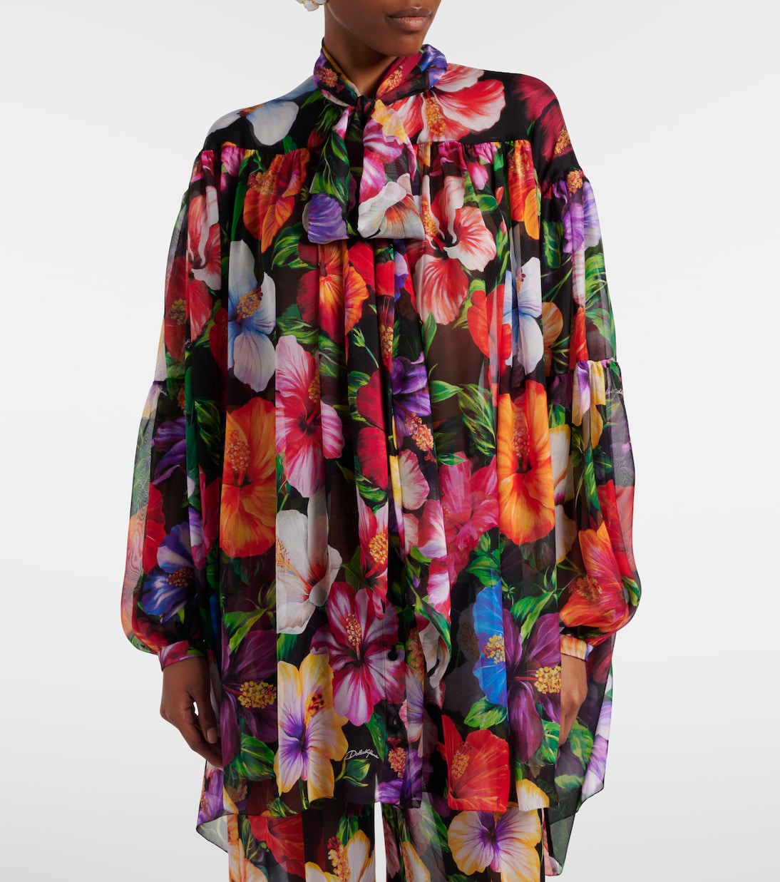 Floral silk chiffon blouse | Dolce&Gabbana