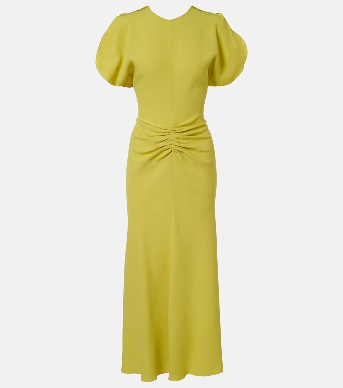 Bela gathered crêpe satin midi dress | Victoria Beckham
