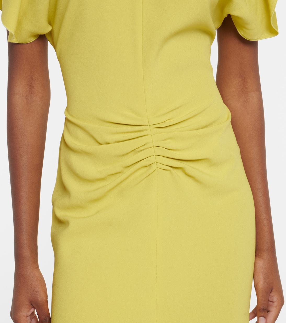 Bela gathered crêpe satin midi dress | Victoria Beckham