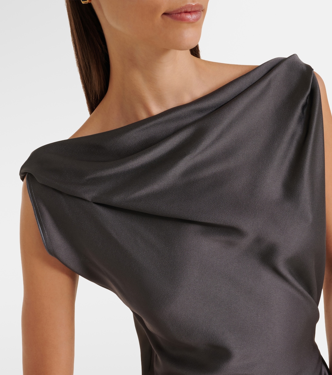 Posy draped gathered crêpe satin gown | Victoria Beckham