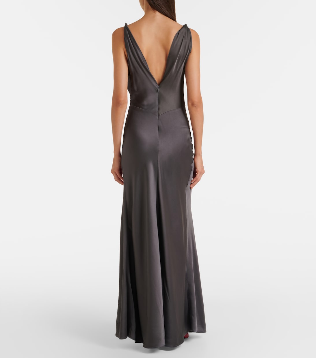 Posy draped gathered crêpe satin gown | Victoria Beckham