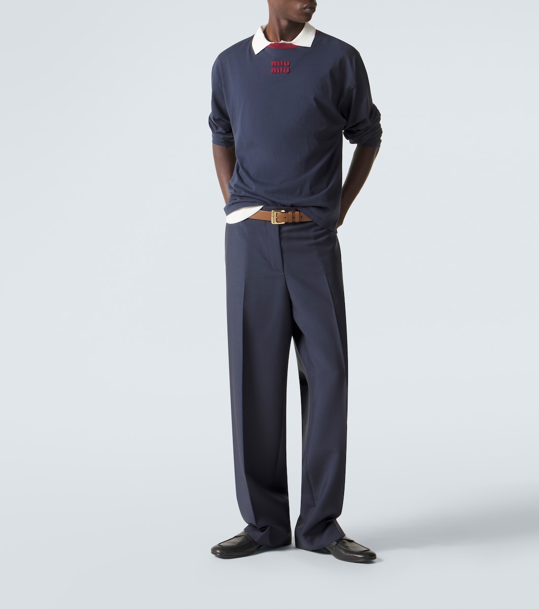 Pleated mohair and wool straight-leg pants | Miu Miu