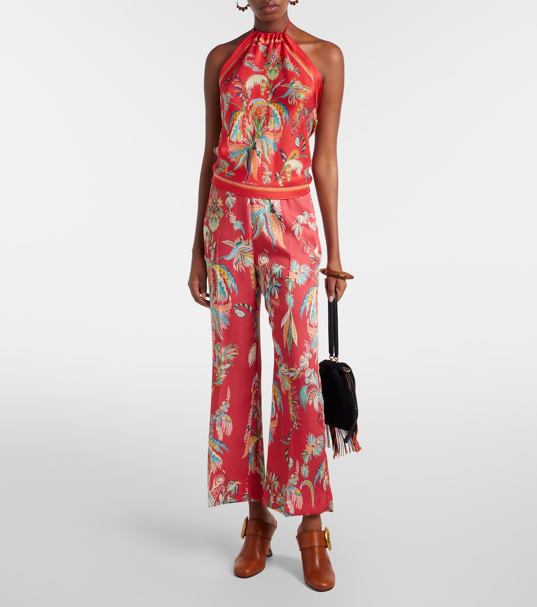Printed twill straight pants | Etro