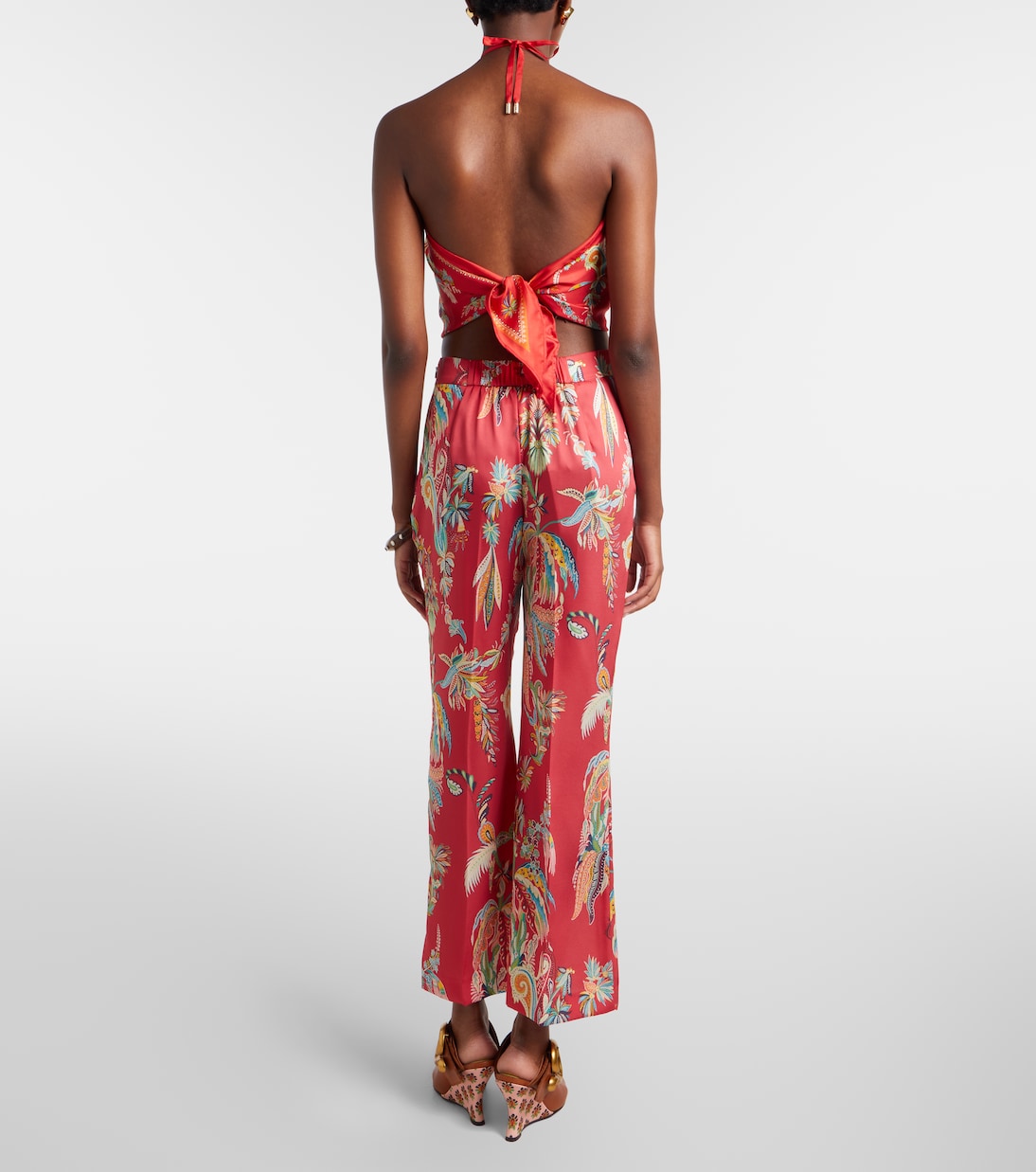Printed twill straight pants | Etro