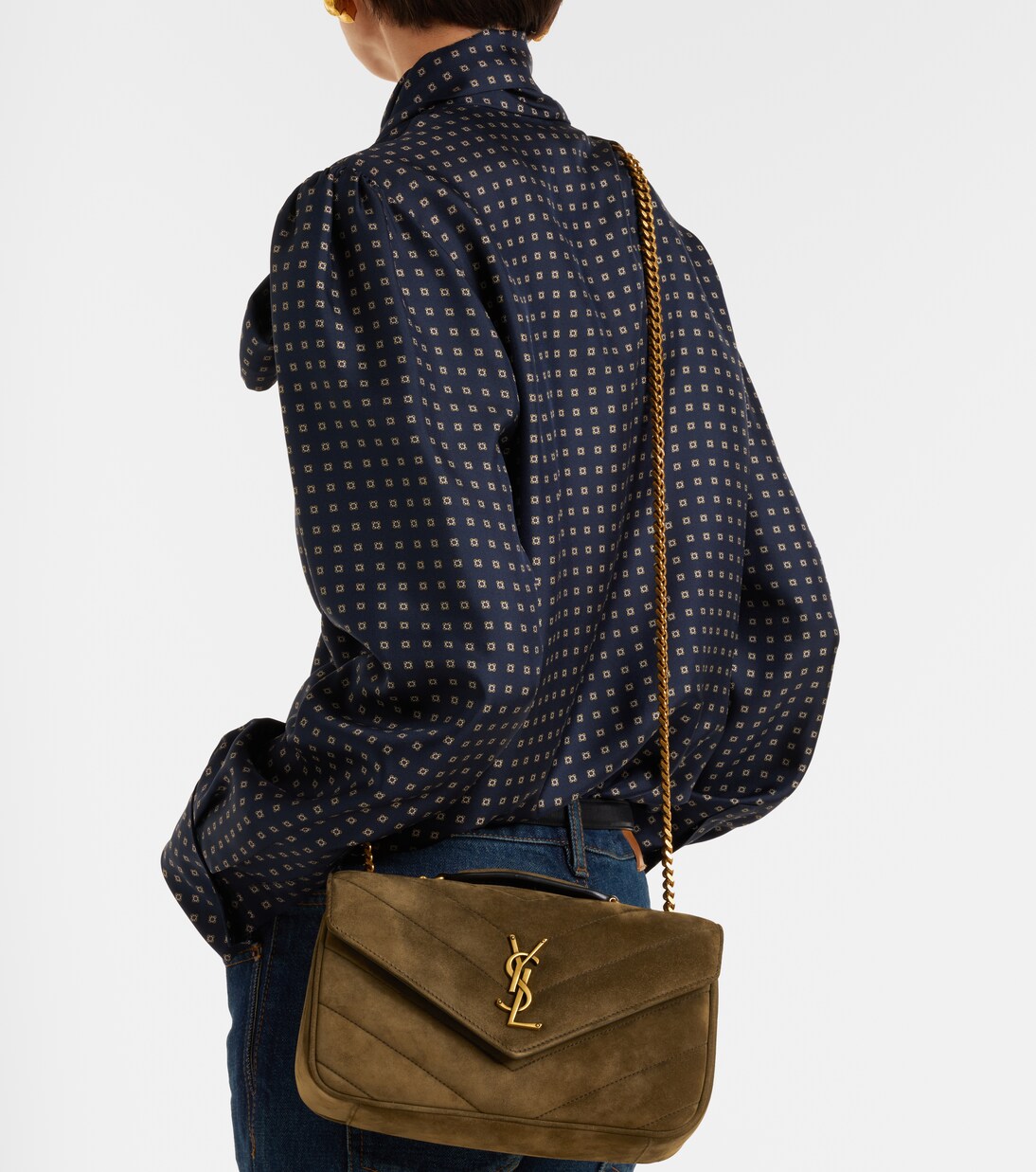 Loulou Small suede shoulder bag | Saint Laurent