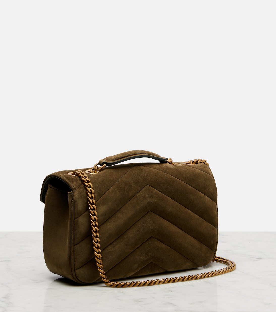 Loulou Small suede shoulder bag | Saint Laurent