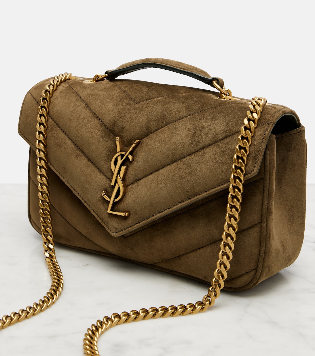 Loulou Small suede shoulder bag | Saint Laurent