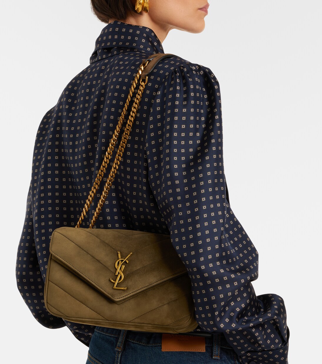 Loulou Small suede shoulder bag | Saint Laurent