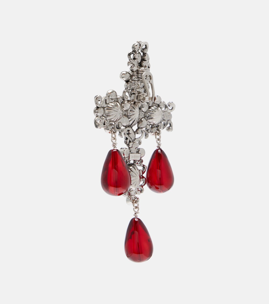 Clip-Ohrringe Cross mit Kristallen | Saint Laurent