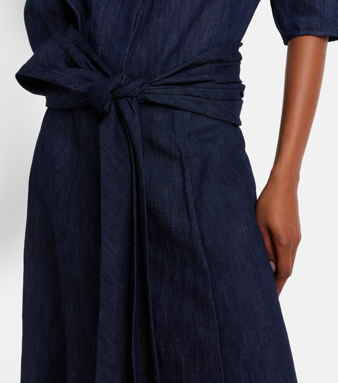 Zivan cotton and linen denim midi skirt | Gabriela Hearst
