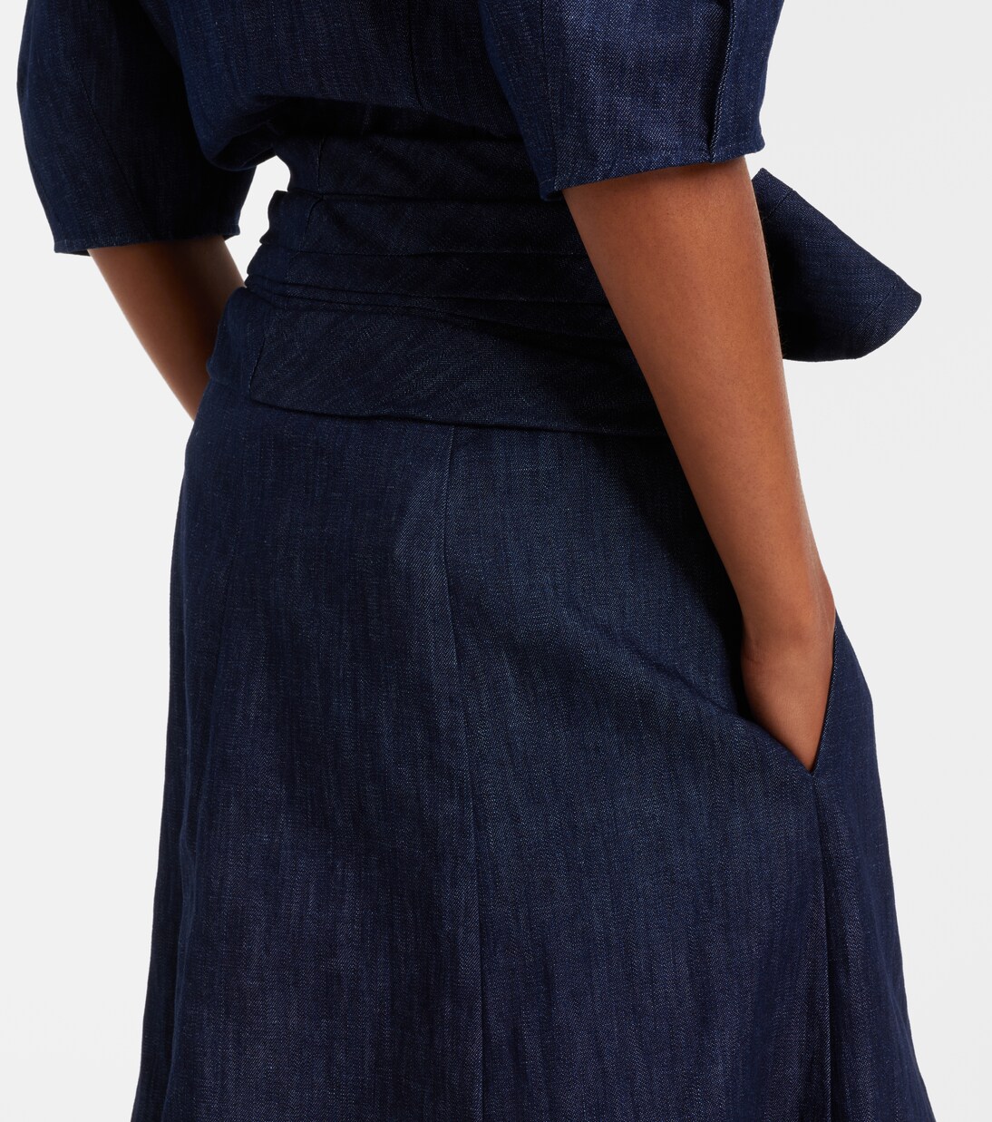 Zivan cotton and linen denim midi skirt | Gabriela Hearst