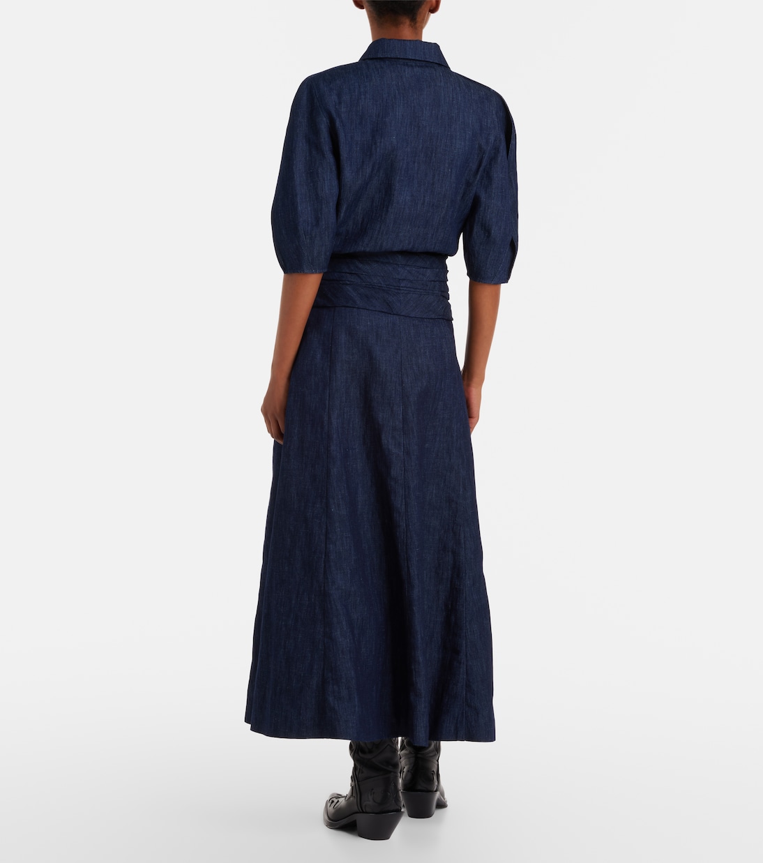 Zivan cotton and linen denim midi skirt | Gabriela Hearst